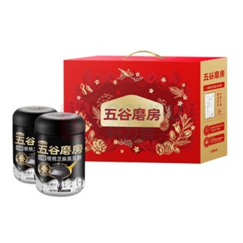 五谷磨房 食养礼无糖核桃芝麻黑豆粉 1092g 2罐