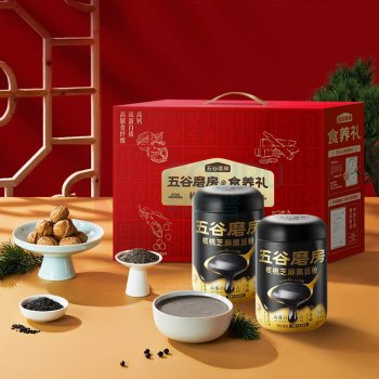 五谷磨房 喜庆食养核桃芝麻黑豆粉 1200g 2罐/盒