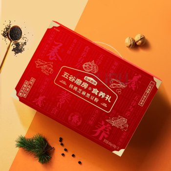 五谷磨房 喜庆食养核桃芝麻黑豆粉 856g 2罐/盒