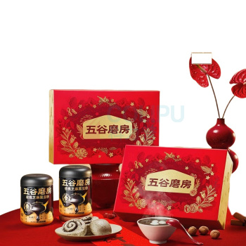 五谷磨房 食养盒装低GI原味黑芝麻糊核桃芝麻粉 6954306886926 黑粉546g×2 1092g经典版