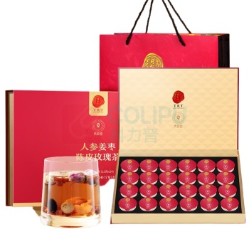 北京同仁堂 青源堂人参姜枣陈皮玫瑰茶 360克