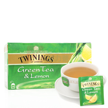 川宁 TWININGS 柠檬绿茶 1.6g/包 25包/盒 12盒/箱 (独立小包装)(冷泡茶)