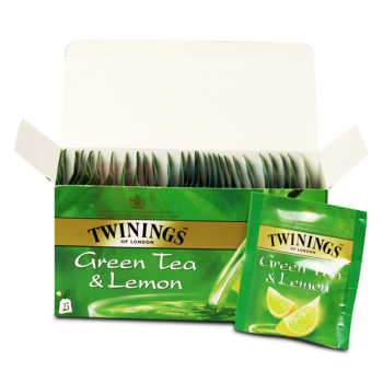 川宁 TWININGS 柠檬绿茶 1.6g/包 25包/盒 12盒/箱 (独立小包装)(冷泡茶)