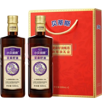 贝蒂斯 BETIS 小贝厨房亚麻籽油 500ml*2瓶