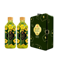 金龙鱼 金山茶有机冷榨山茶油铁罐礼盒 750ml*2