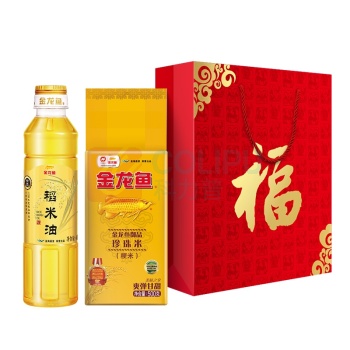 金龙鱼 礼袋 精选稻米油+御品珍珠米 400ml+500g