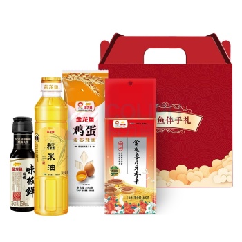 金龙鱼 礼盒 【550ml+650g】含 精选稻米油400ml+ 鸡蛋麦芯挂面150g+月牙香米500g+味极鲜酱油150ml