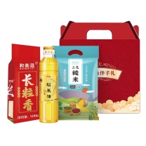 金龙鱼 礼盒 精选稻米油+长粒香米+三色糙米 400ml+500g+300g