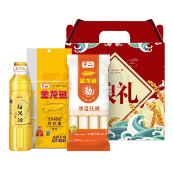 金龙鱼 礼盒 精选稻米油400ML+御品珍珠米1KG+ 家常劲道挂面758G