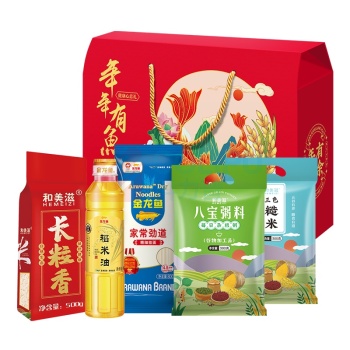 金龙鱼 礼盒 稻米油400ml+长粒香500g+ 劲道挂面800g+ 八宝粥料300g+三色糙米300g