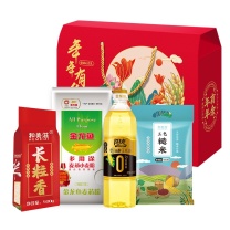 金龙鱼 礼盒 甾醇玉米油888ML+长粒香500g+ 小麦粉1KG+ 三色糙米300g