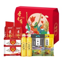 金龙鱼 礼盒 稻米油400ml*2+长粒香500g*2+ 鸡蛋麦芯面片120g*2+ 玉米糁300g+黑米300g