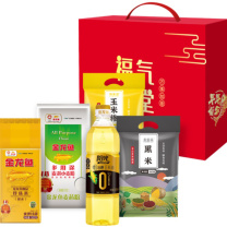 金龙鱼 礼盒 甾醇玉米油888ML+御品珍珠米500g+ 小麦粉1KG+ 玉米糁300g+黑米300g