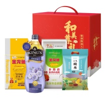 金龙鱼 礼盒 亚麻籽油1.8L+御品珍珠米1KG+ 小麦粉1KG+玉米糁300g