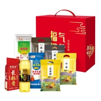 金龙鱼 礼盒 甾醇玉米油888ML+长粒香米500g+ 小麦粉1KG+劲道挂面800g+ 黑米300g+玉米糁300g+黑豆300g+小米300g