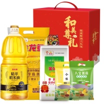 金龙鱼 礼盒 精萃稻米油1.8L+御品珍珠米2.5KG+ 小麦粉1KG+ 小米300g+八宝粥料300g