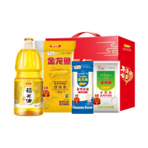 金龙鱼 礼盒 御品珍珠米2.5KG+优+稻米油1.8L+ 小麦粉1KG+劲道挂面800G
