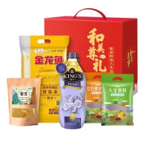 金龙鱼 礼盒 亚麻籽油1.8L+御品珍珠米2.5KG+ 八宝粥料300g+ 红豆薏米粥料300g+香糯银耳100g