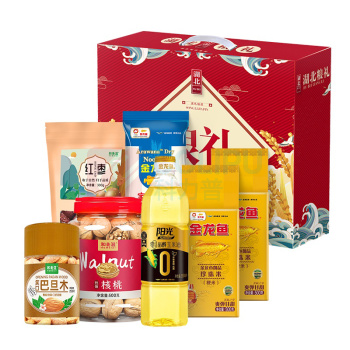 金龙鱼 粮礼礼盒 甾醇玉米油888ml+御品珍珠米500g*2+ 劲道挂面800g+ 核桃500g+笑口巴旦木258g+红枣300g