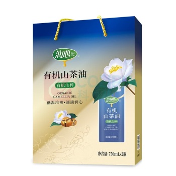 润心 有机生榨山茶油750mL*2瓶礼盒装 750mL*2瓶礼盒装 