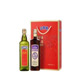 贝蒂斯 BETIS 特级初榨橄榄油+有机亚麻籽油礼盒装 500ml*2瓶