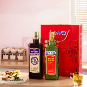 贝蒂斯 BETIS 特级初榨橄榄油+有机亚麻籽油礼盒装 500ml*2瓶