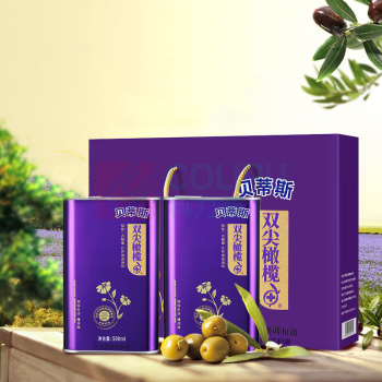 贝蒂斯 BETIS 食用植物调和油(亚麻籽橄榄) 500ML*2礼盒装