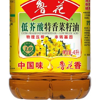 鲁花 低芥酸特香菜籽油 4L/桶 4桶/箱 (非转基因)(偏远地区运费另算)