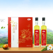润心 有机山茶油红礼盒水晶瓶新款高端礼盒装低温冷榨山茶油 500ml*2瓶