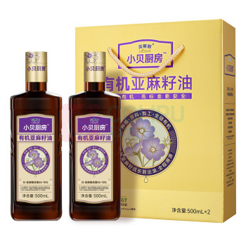 贝蒂斯 BETIS 小贝厨房有机亚麻籽油盒装 500ML*2
