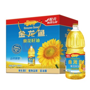 金龙鱼 自然葵香葵花籽油 1.8L*2瓶 脱壳物理压榨