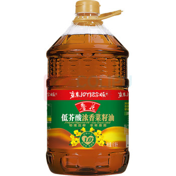 鲁花 非转基因食用油 低芥酸浓香菜籽油 6.18L桶装