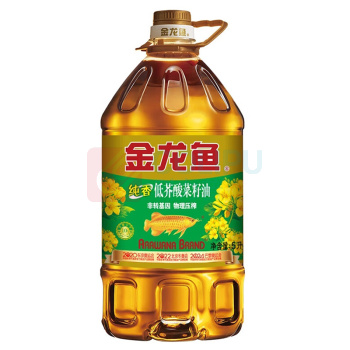 金龙鱼 食用油 非转基因 物理压榨 纯香低芥酸菜籽油 5L