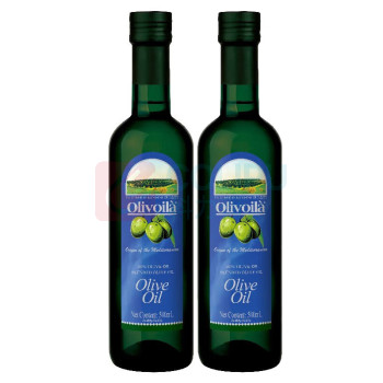 欧丽薇兰 Olivoila 纯正橄榄油 地中海云系列 按(盒)销售 500ml 2瓶