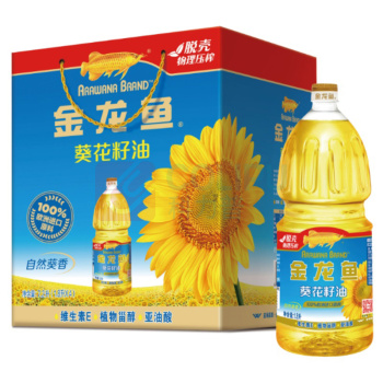 金龙鱼 自然葵香葵花籽油 1.8L*4瓶 脱壳压榨