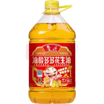 鲁花 5S压榨浓香花生油 油酸多多 4L