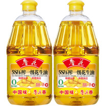 鲁花 食用油 5S 物理压榨 压榨一级 花生油 1.8L*2/盒 (偏远地区运费另算)
