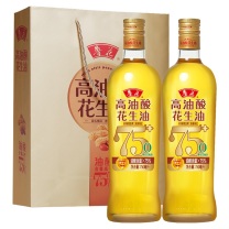 鲁花 高油酸花生油 简装礼盒 750ml*2