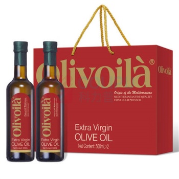 欧丽薇兰 Olivoila 橄榄油特级初榨橄榄油红标 500ML*2 礼盒装 (红色)
