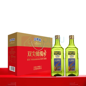 贝蒂斯 BETIS 双尖橄榄+ 稻米橄榄调和油 508ml*2 食用油添加特级初榨橄榄油礼盒装