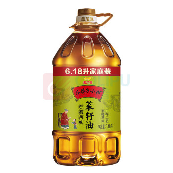 金龙鱼 食用油 外婆乡巴蜀菜籽油 6.18L 非转基因