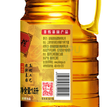 金龙鱼 外婆乡小榨菜籽油 1.8L/桶 (非转基因)