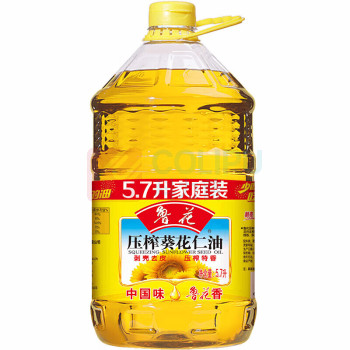 鲁花 压榨葵花仁油 5.7L/桶
