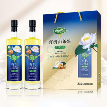 润心 有机油 低温冷榨一级生榨礼盒 750ml*2瓶