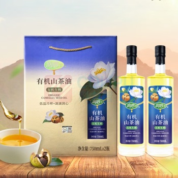 润心 山茶油 750ml*2瓶 有机油 低温冷榨一级生榨食用油