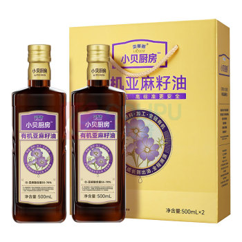 贝蒂斯 BETIS 小贝厨房有机亚麻籽油 500ml*2/盒