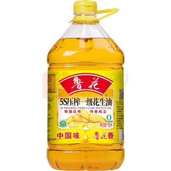 鲁花 5S 压榨一级花生油 5L