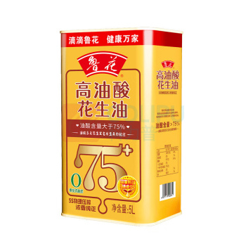 鲁花 高油酸花生油 5L/罐 (铁罐装)