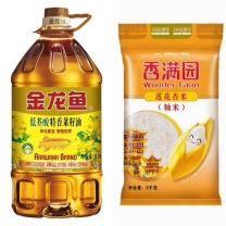 金龙鱼 粮油组合套餐 LB-2 【金龙鱼低芥酸特香菜籽油 5L/桶+香满园莲花香米5kg/袋】