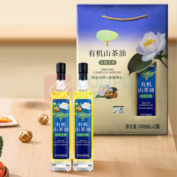 润心 有机生榨山茶油 500ml*2瓶/盒
